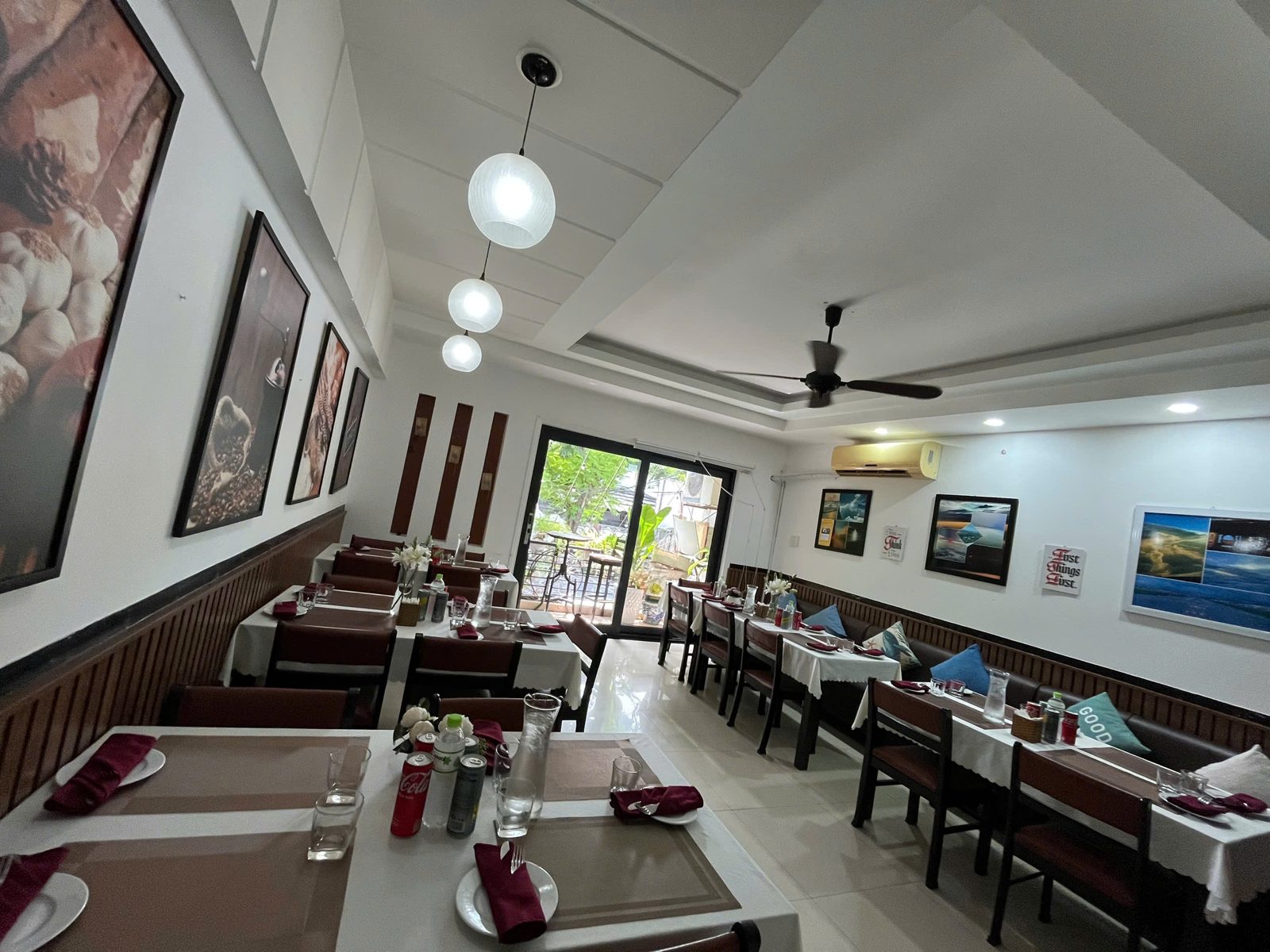 Bright air-conditioned dining room